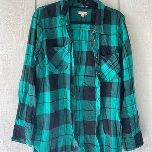 Green and Black Flannel Shirt Merino